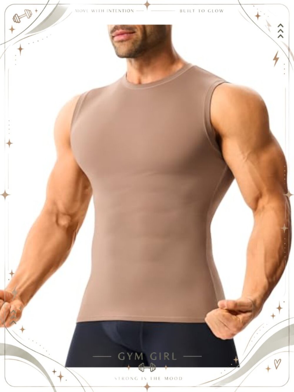 Mens Compression Tank Top Slimming Workout Shaper Sleeveless Nylon